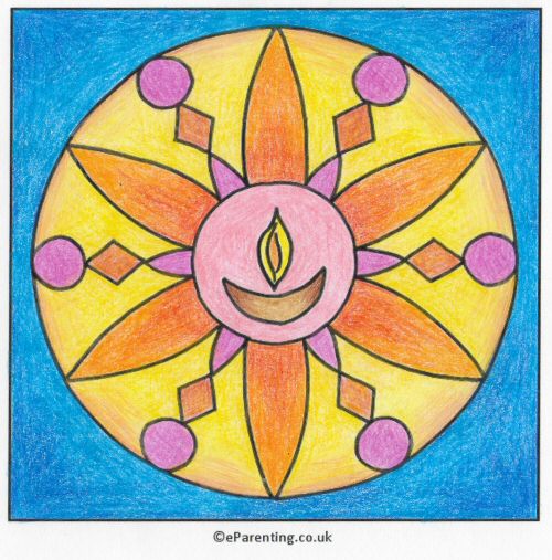 Beautiful rangoli colouring pictures - free printables