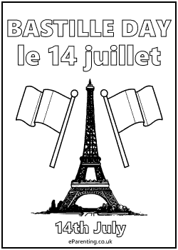 Bastille Day Free Printable Colouring Picture