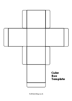Cube Box Outline Template