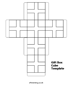 Cube Box Outline Template