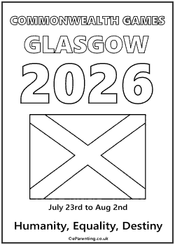Commonwealth Games Glasgow 2026 Colouring Picture