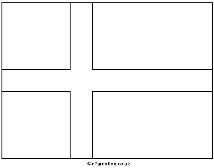 The Danish Flag Colouring Picture
