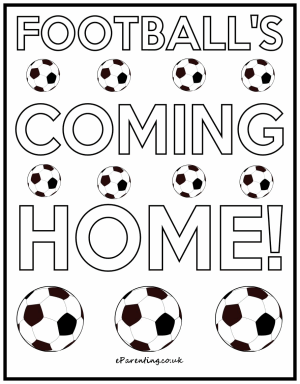 Football's Coming Home Colouring Picture