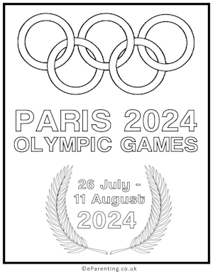 Paris 2024 Olympics Free Printable Colouring Picture