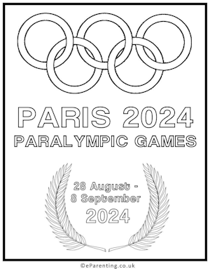 Paris 2024 Paralympics Free Printable Colouring Picture