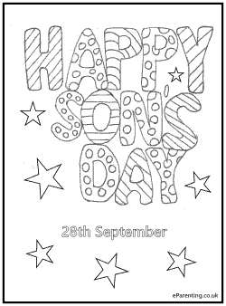 Son's Day Free Printable Colouring Picture