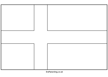 The Swedish Flag Colouring Picture