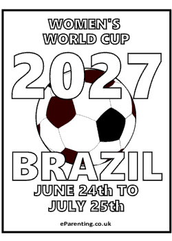 Women's World Cup 2027 Free Printable Colouring Picture
