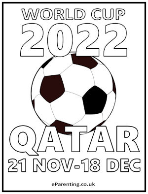 World Cup 2022 Free Printable Colouring Picture