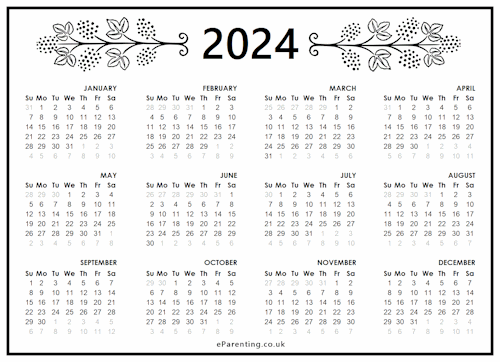Free Printable 2024 Calendar
