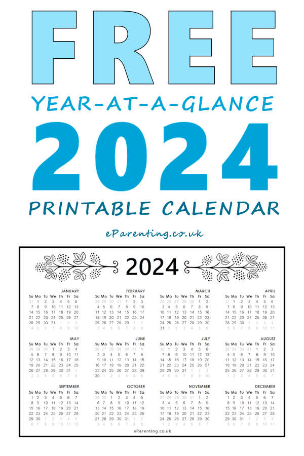 2024 Free Printable Calendar PDF