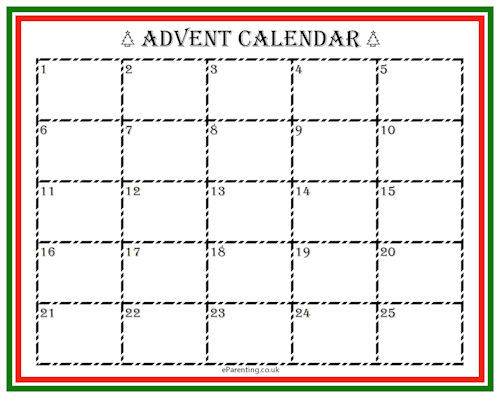 Free Printable Advent Calendar Template 2023