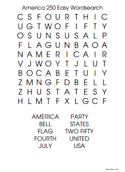 America 250 Easy Word Search