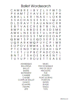 Ballet Word Search