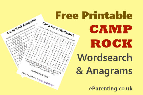 Camp Rock Printables Header