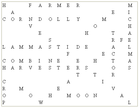 Harvest wordsearch solution