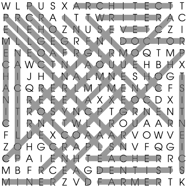 Jobs and Occupations Puzzle Solution