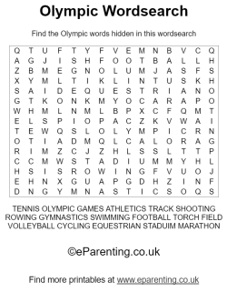 Olympic Day Wordsearch