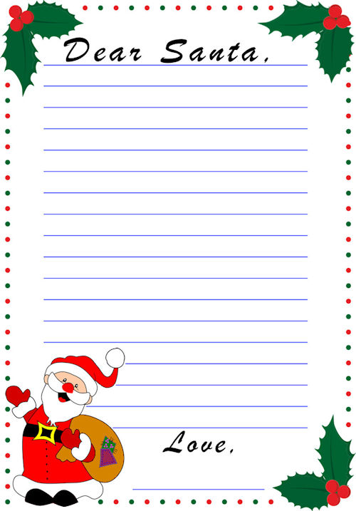 Free Printable Letter To Santa Template