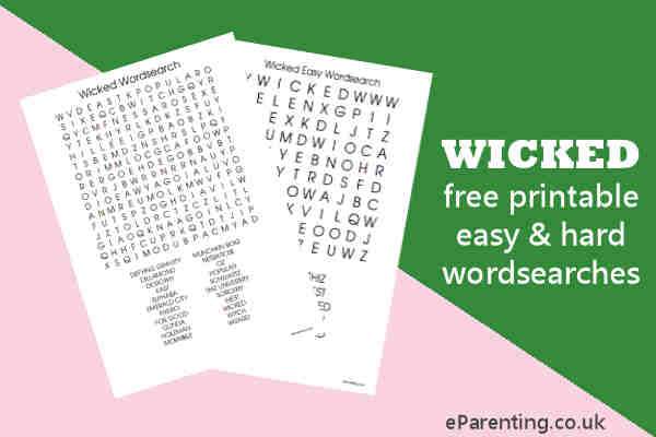 Wicked Easy & Hard Wordsearches Free Printables